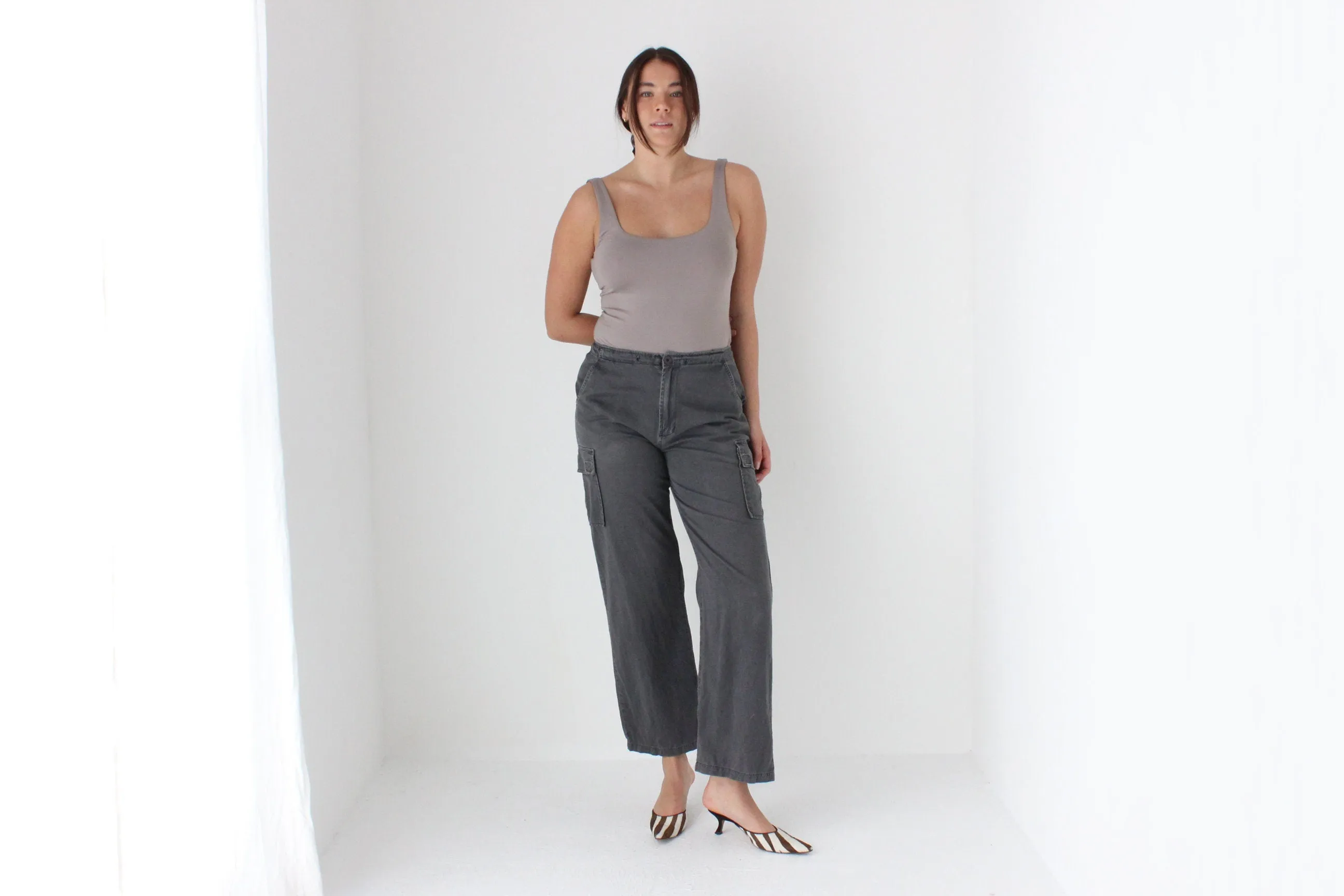 90s Faded Cotton Unisex Cargo Pants