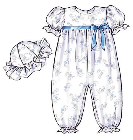 B4110 Infants' Dress, Panties, Jumpsuit and Hat (size: All Sizes In One Envelope)