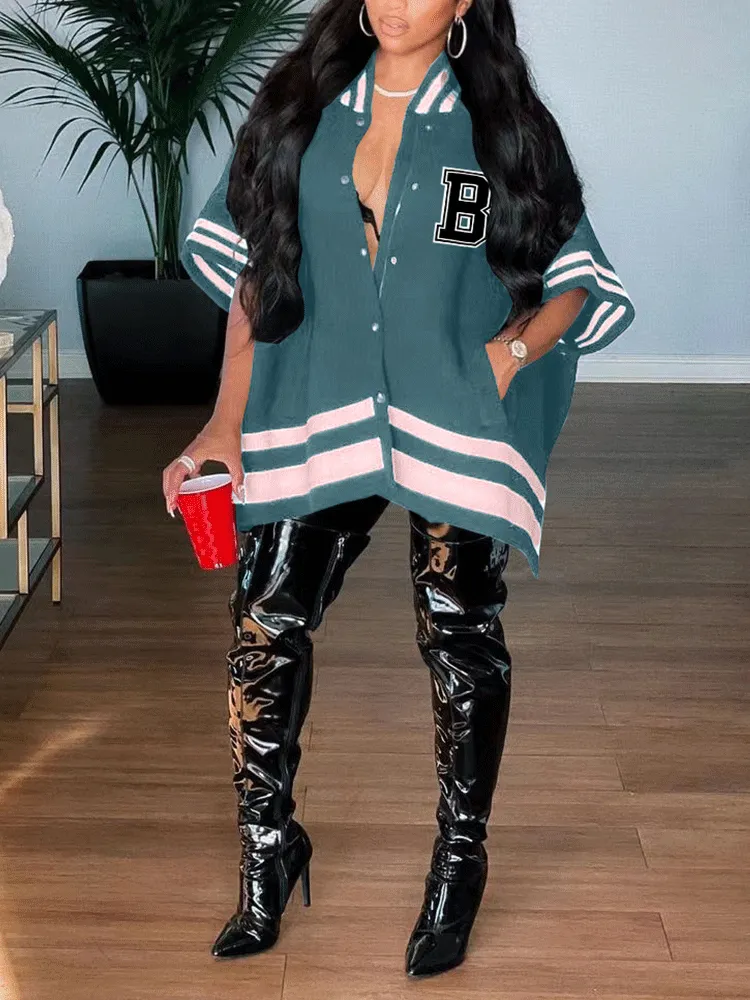 Batwing Sleeve Patchwork Jackets