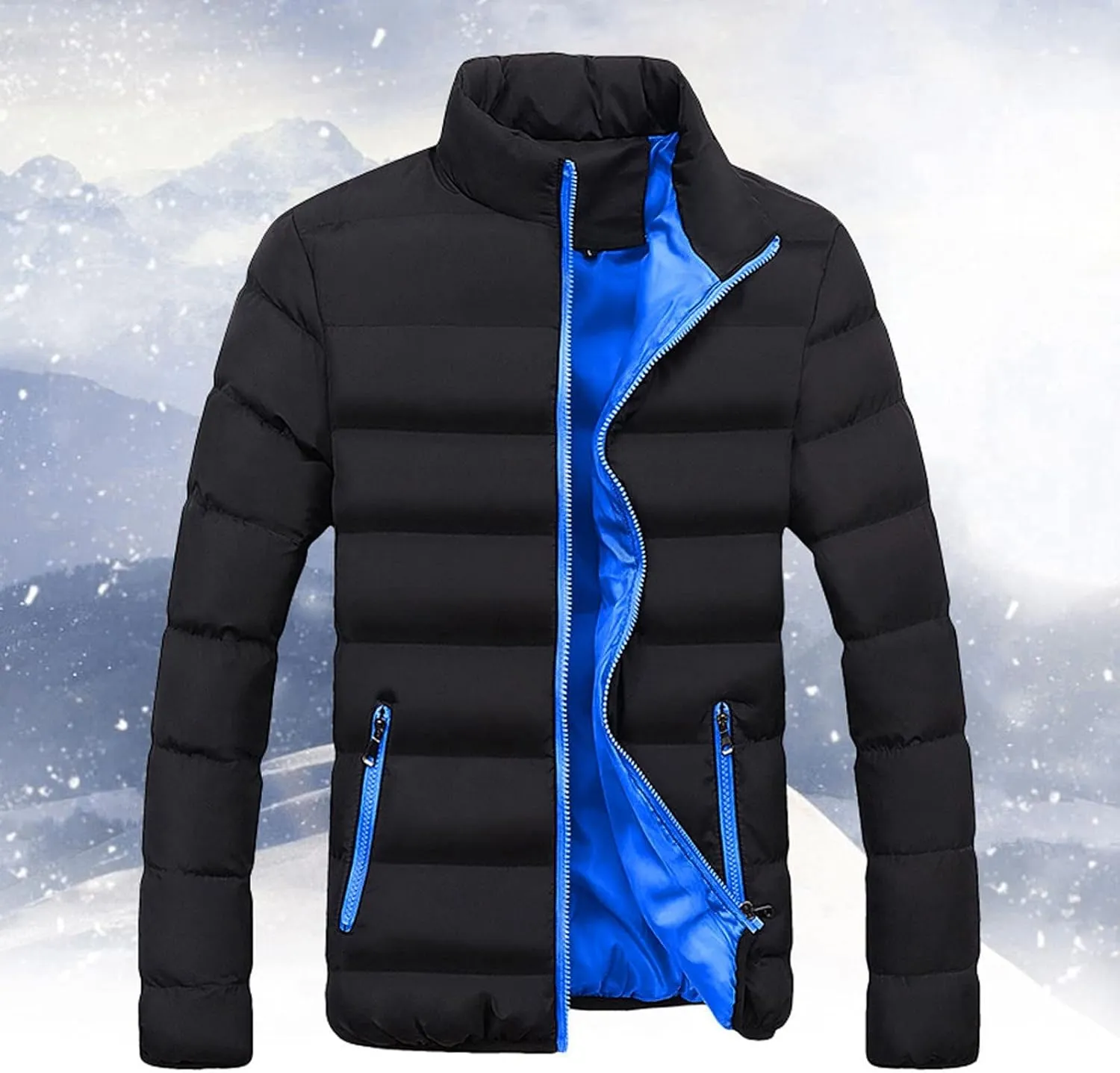 Dgoopd Quilted Jackets for Men Lightweight Down Puffer Jacket Packable Winter Warm Zip up Coat Outdoor Warm Padded Jacket