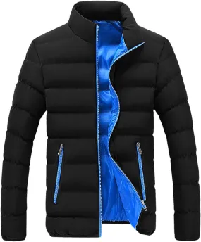 Dgoopd Quilted Jackets for Men Lightweight Down Puffer Jacket Packable Winter Warm Zip up Coat Outdoor Warm Padded Jacket