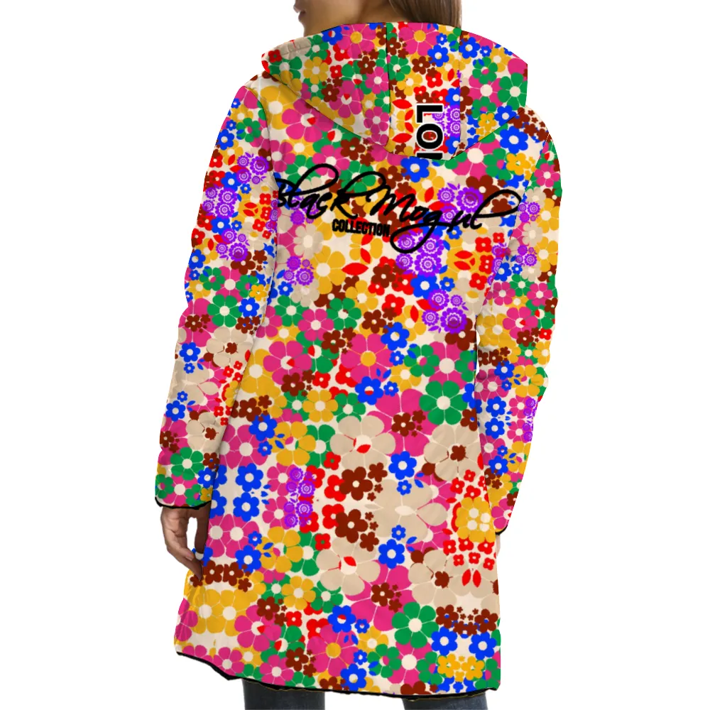 Flower Bomb Waterproof Bubble Coats Full-Zip Hooded Jacket