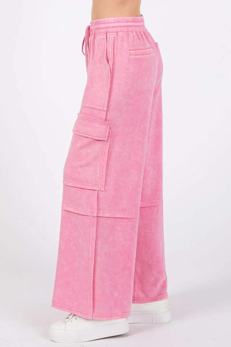 Good Vibes Mineral Washed Cargo Pants