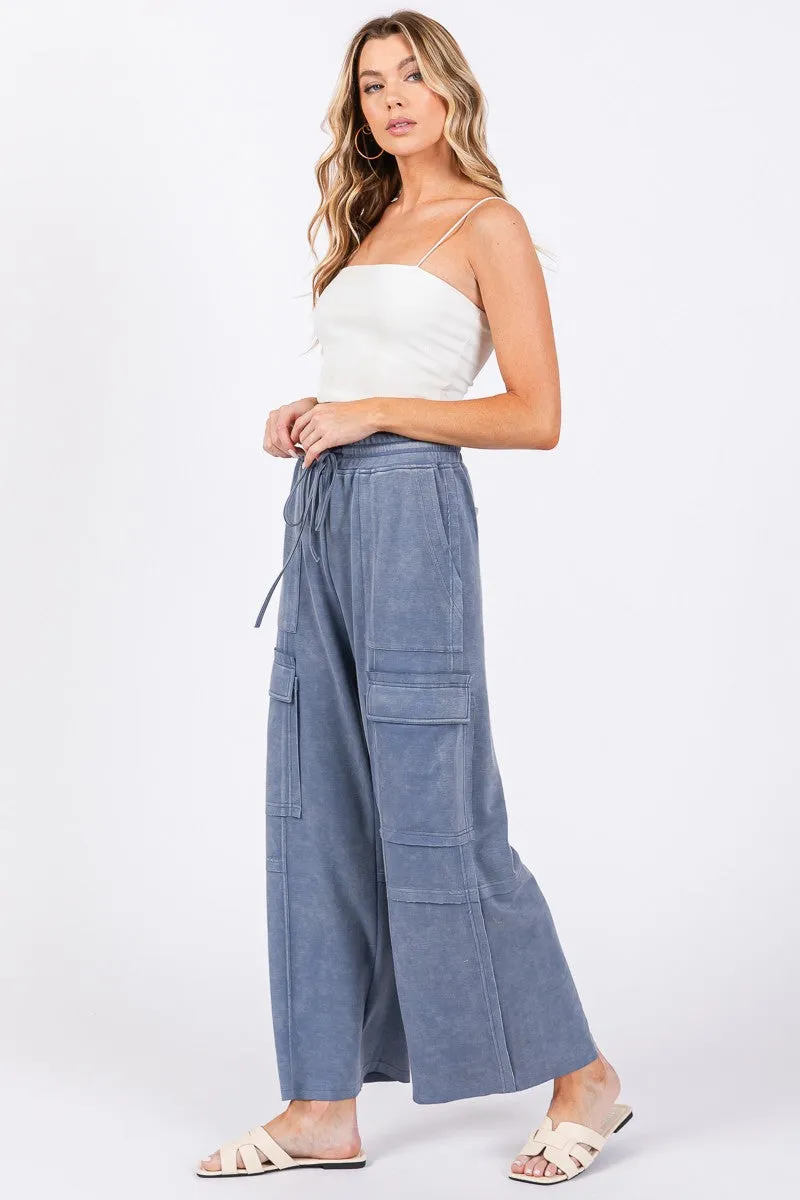 Good Vibes Mineral Washed Cargo Pants