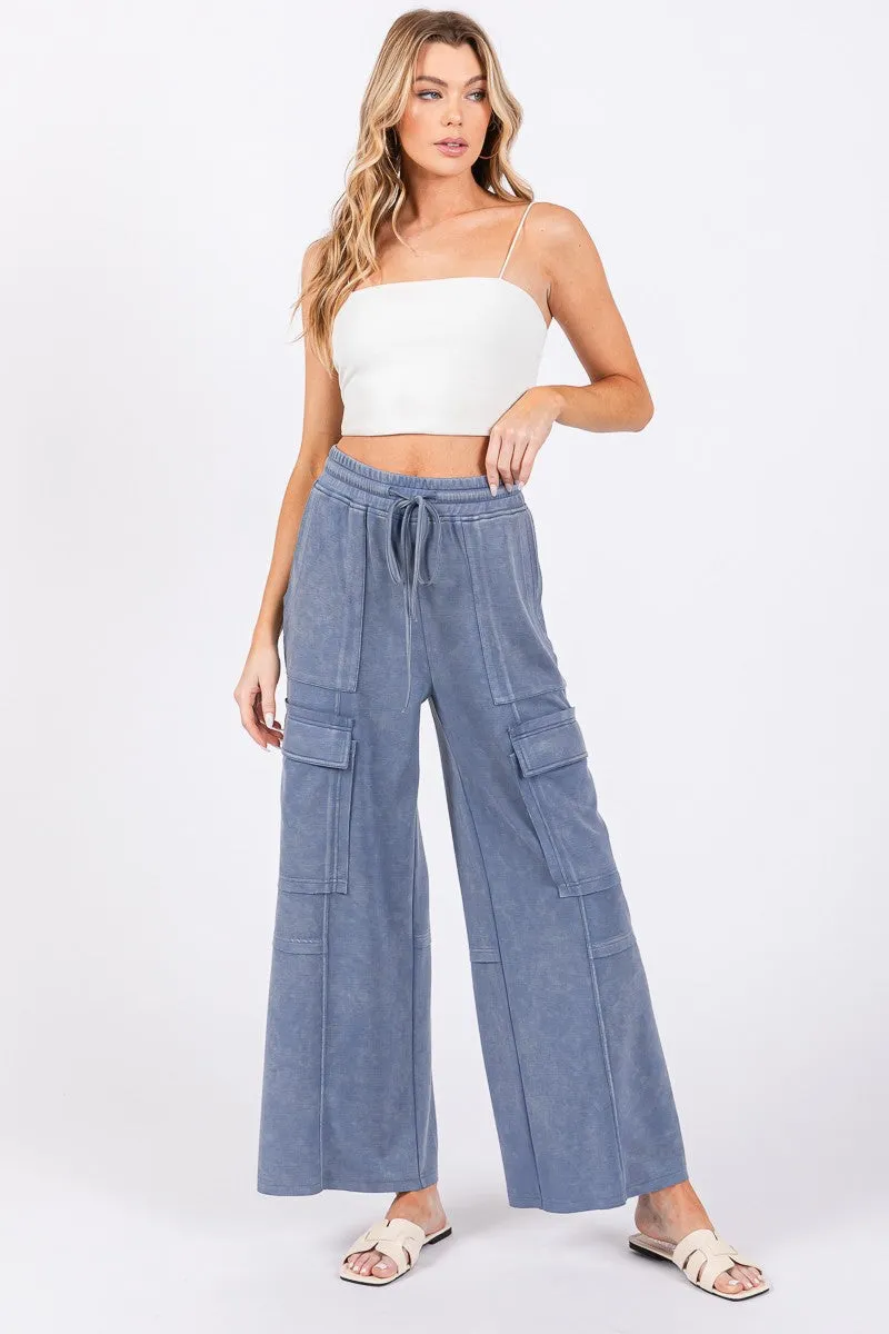 Good Vibes Mineral Washed Cargo Pants