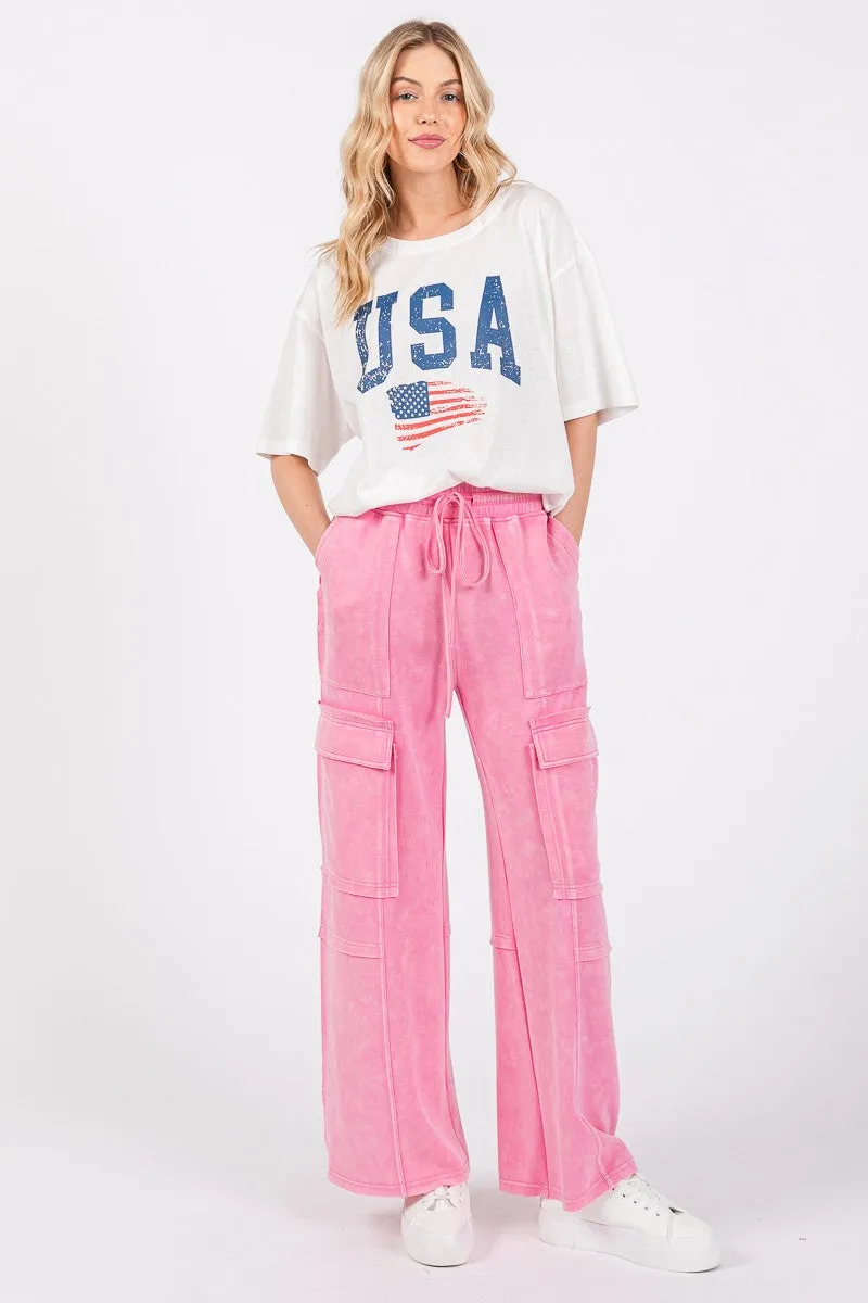 Good Vibes Mineral Washed Cargo Pants