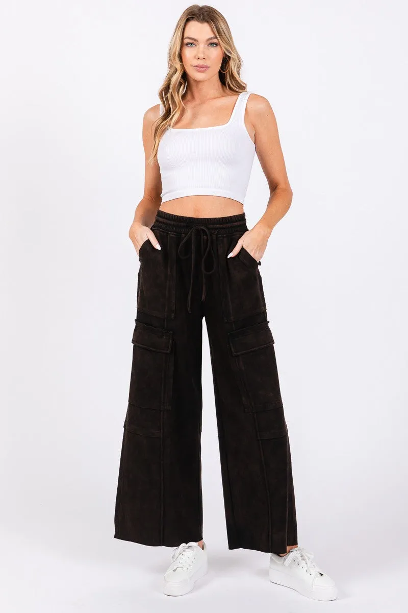 Good Vibes Mineral Washed Cargo Pants