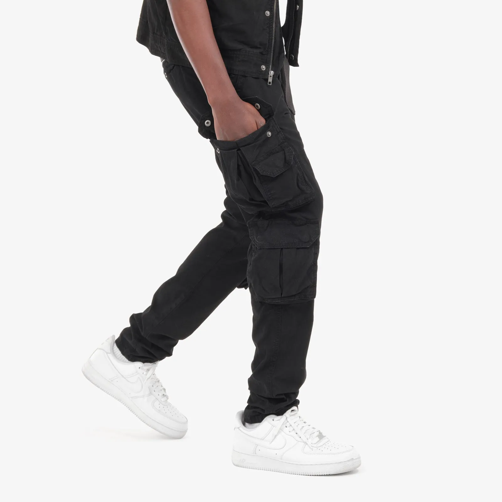 JET BLACK CARGOS W/ BELT