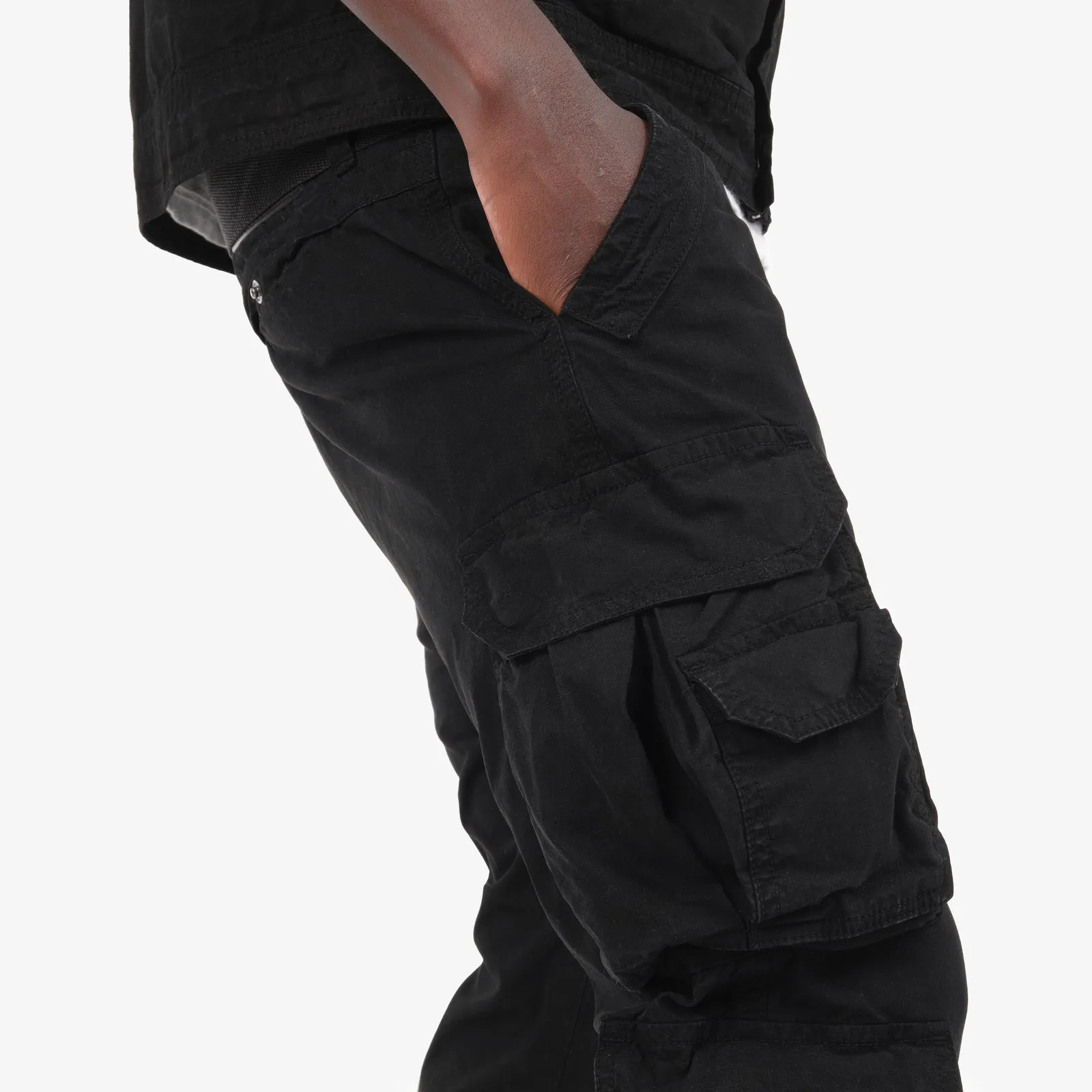 JET BLACK CARGOS W/ BELT