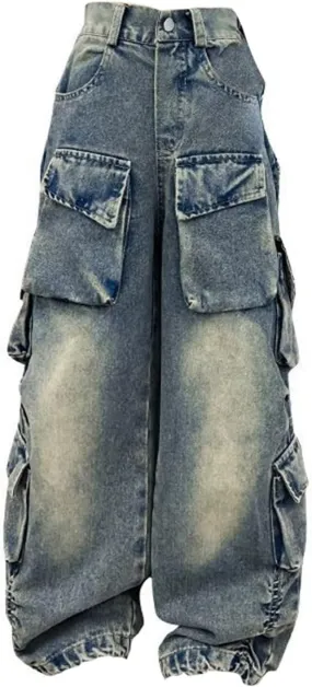 Kids Legging Pattern Kids Girls Ripped Distressed Washed Baggy Wide Leg Casual Jeans Size 5 16 Sweatpants Set for Girls