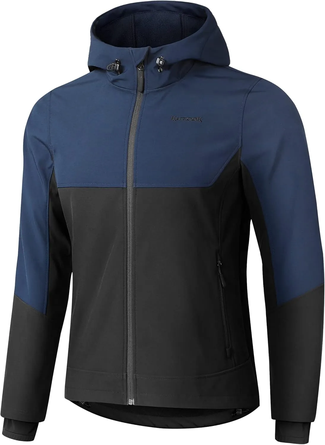 KUTOOK Men's Outdoor Softshell Jacket Hooded Thermal Waterproof Windbreaker Coats Fleece