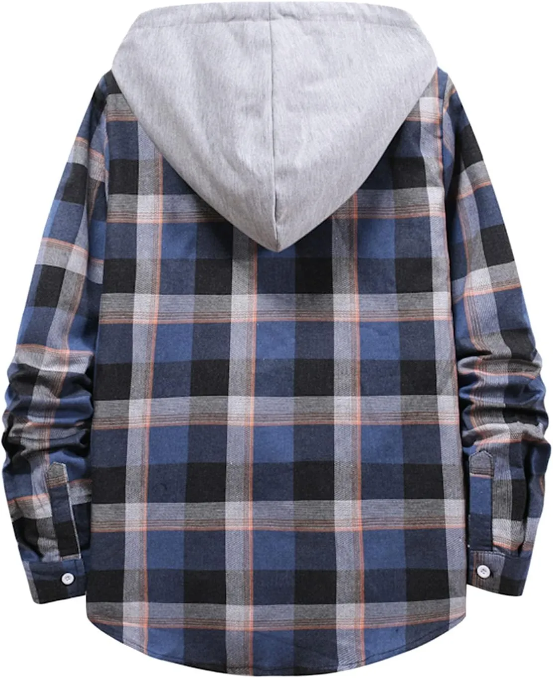 LCMTWX Men's Fleece Lined Flannel Shirt Jacket Button Down Pocket Long Sleeve Shirt Patchwork Jacket Casual Long Sleeve