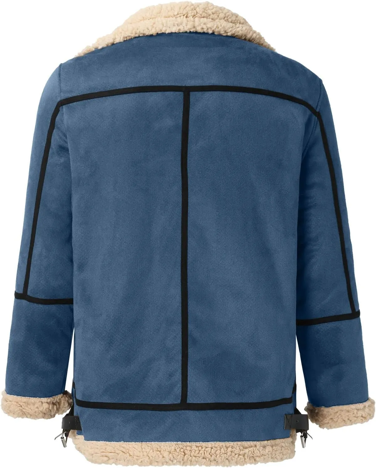 LCMTWX Men's Thick Thermal Winter Jacket Single-breasted Solid Color Lapel Long Sleeve Coat Cardigan Plush Mens Puffer