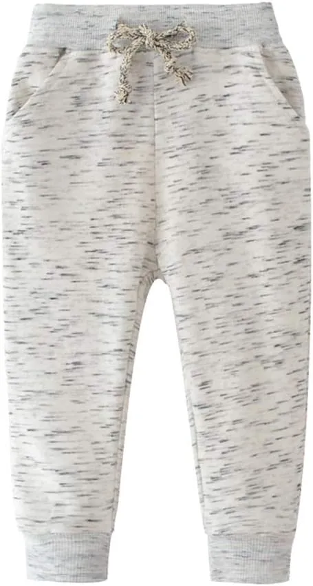 Little Boys Cartoon Pattern Cotton Drawstring Elastic Sweatpants Sport Jogger Pants with Pocket