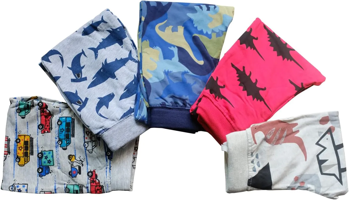 Little Boys Cartoon Pattern Cotton Drawstring Elastic Sweatpants Sport Jogger Pants with Pocket