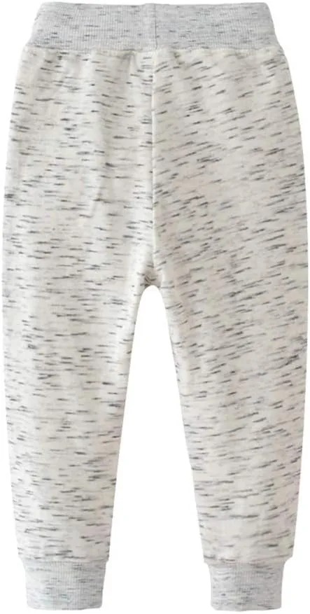 Little Boys Cartoon Pattern Cotton Drawstring Elastic Sweatpants Sport Jogger Pants with Pocket