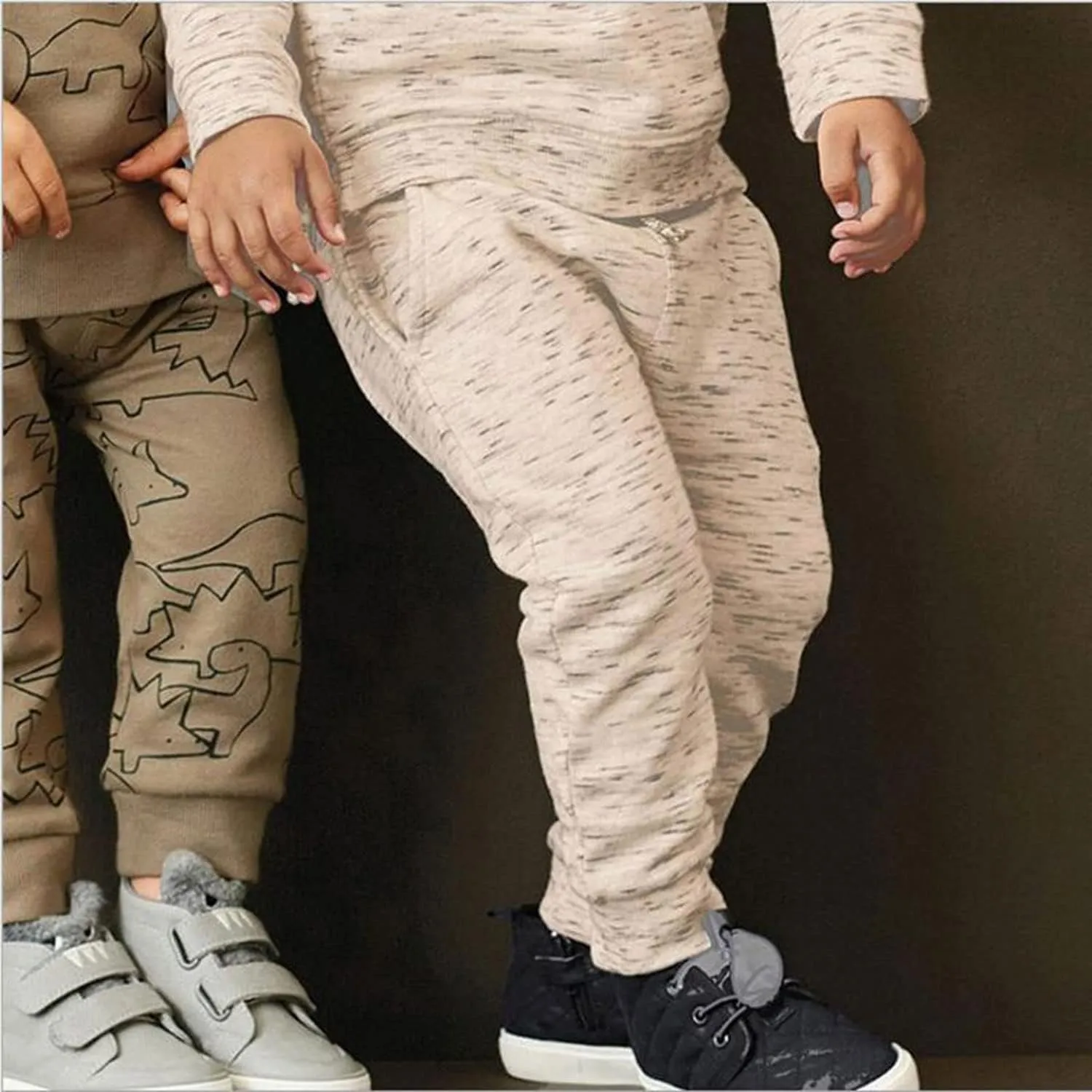 Little Boys Cartoon Pattern Cotton Drawstring Elastic Sweatpants Sport Jogger Pants with Pocket