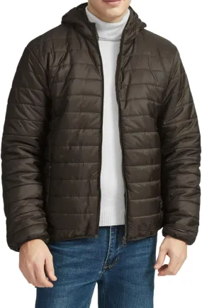 Men Puffer Jacket with Hood Ultra Lightweight Packable Quilted Hooded Bubble Down Jackets Winter Insulated Thick Outwear