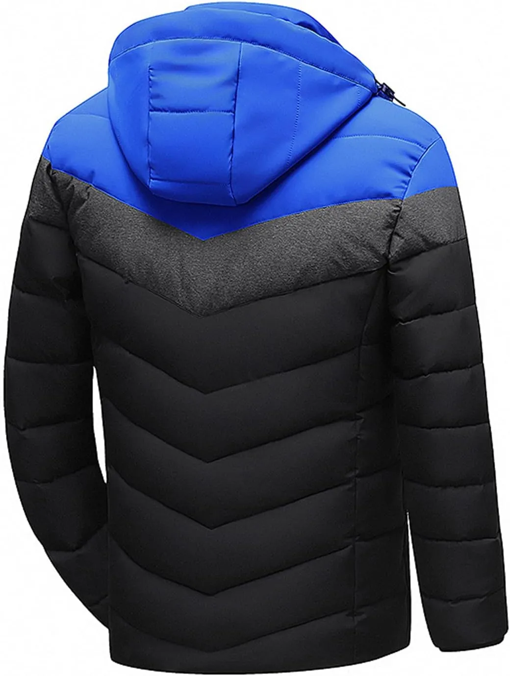 Men Winter Jacket Thicken Down Jacket Windproof Puffer Jacket Quilted Insulated Jacket with Hood for Business
