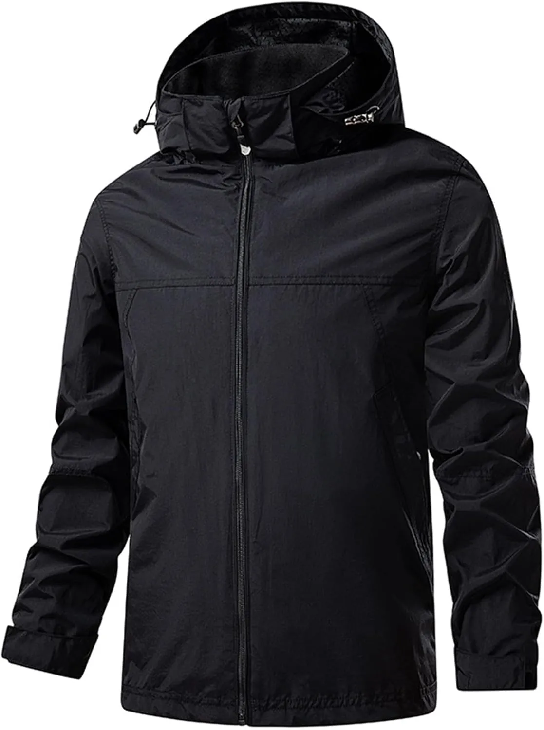 Men's Lightweight Hoodie Jackets Shell Windbreaker with Hood for Big Tall Men Hiking Travel Running Fishing Jackets