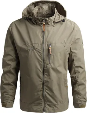 Mens Rain Jacket Zip Jacket With Hood Lightweight Windbreaker Waterproof Raincoat Outdoor Sportswear,M-5XL