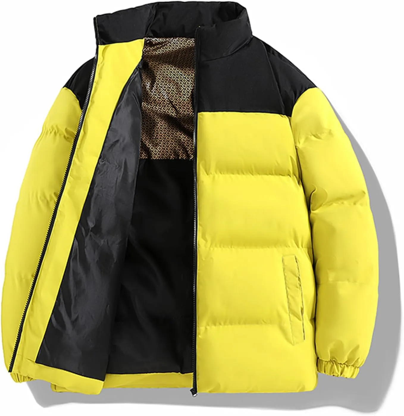 Mens Winter Jacket Thicken Puffer Jacket Down Jacket for Men Full Zip Puffy Jackets Quilted Insulated Jacket