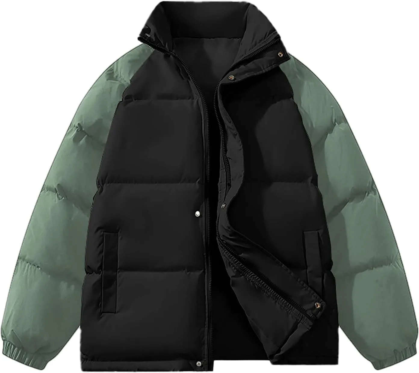 Mens Winter Jacket Warm Puffer Jacket Full Zip Puffy Jackets Down Jackets for Men Quilted Insulated Jacket