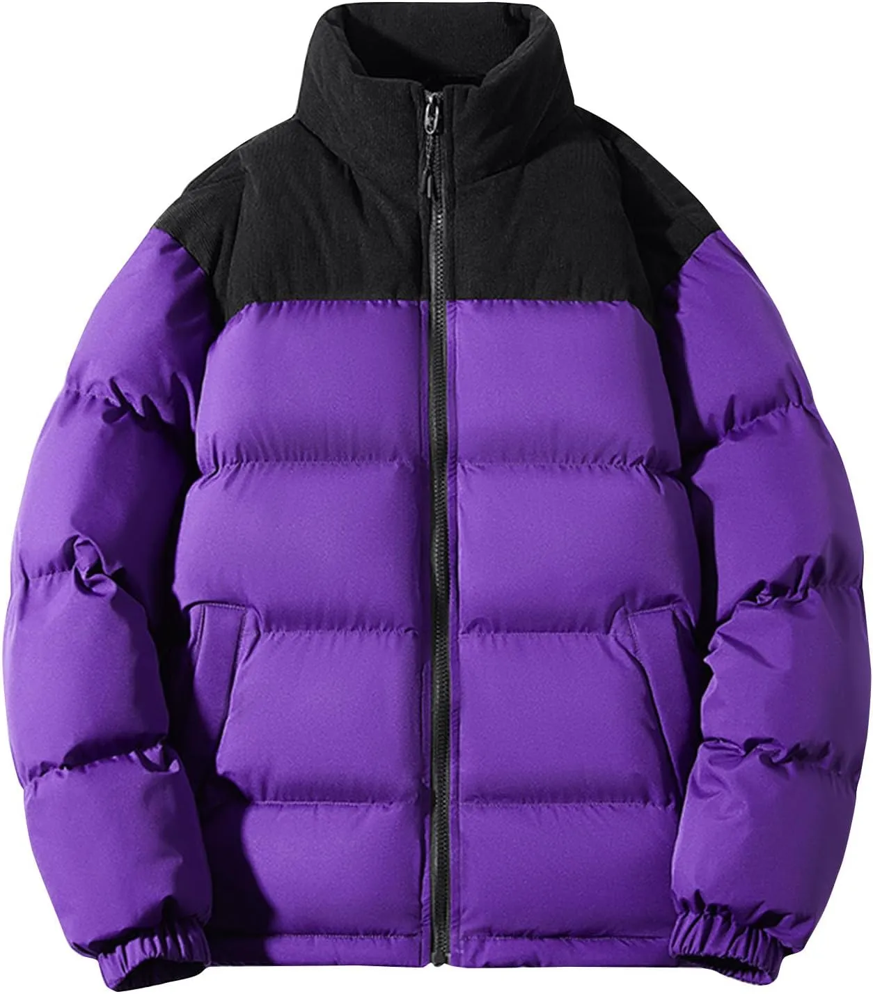 Mens Winter Jacket Warm Puffy Jackets Full Zip Puffer Jacket Quilted Insulated Jacket Down Jacket for Travel