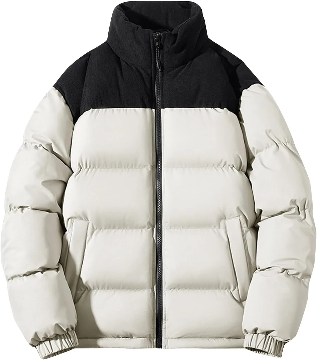Mens Winter Jacket Warm Puffy Jackets Full Zip Puffer Jacket Quilted Insulated Jacket Down Jacket for Travel