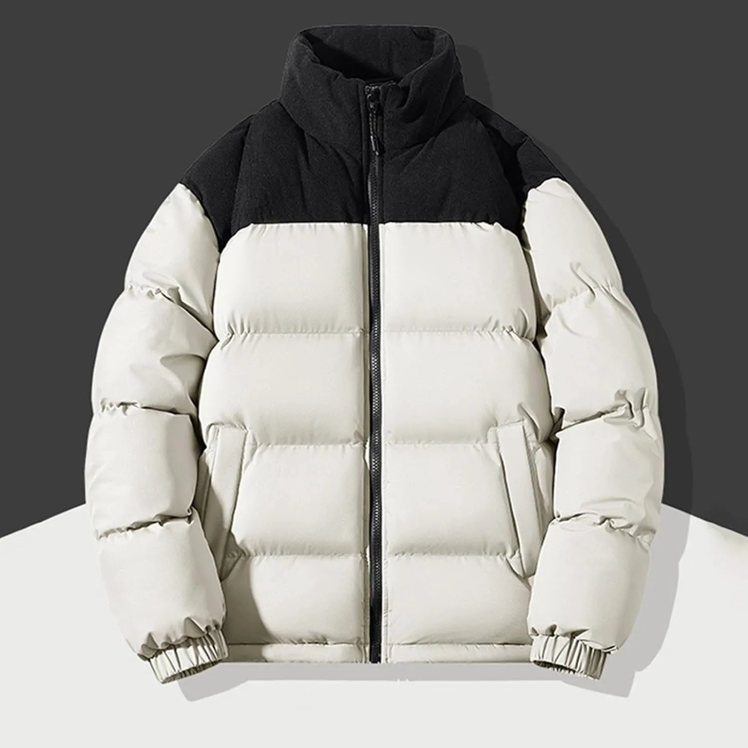 Mens Winter Jacket Warm Puffy Jackets Full Zip Puffer Jacket Quilted Insulated Jacket Down Jacket for Travel