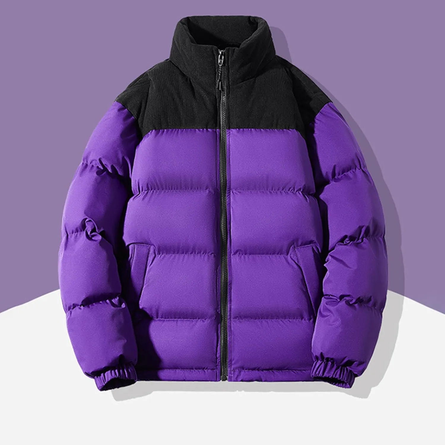 Mens Winter Jacket Warm Puffy Jackets Full Zip Puffer Jacket Quilted Insulated Jacket Down Jacket for Travel