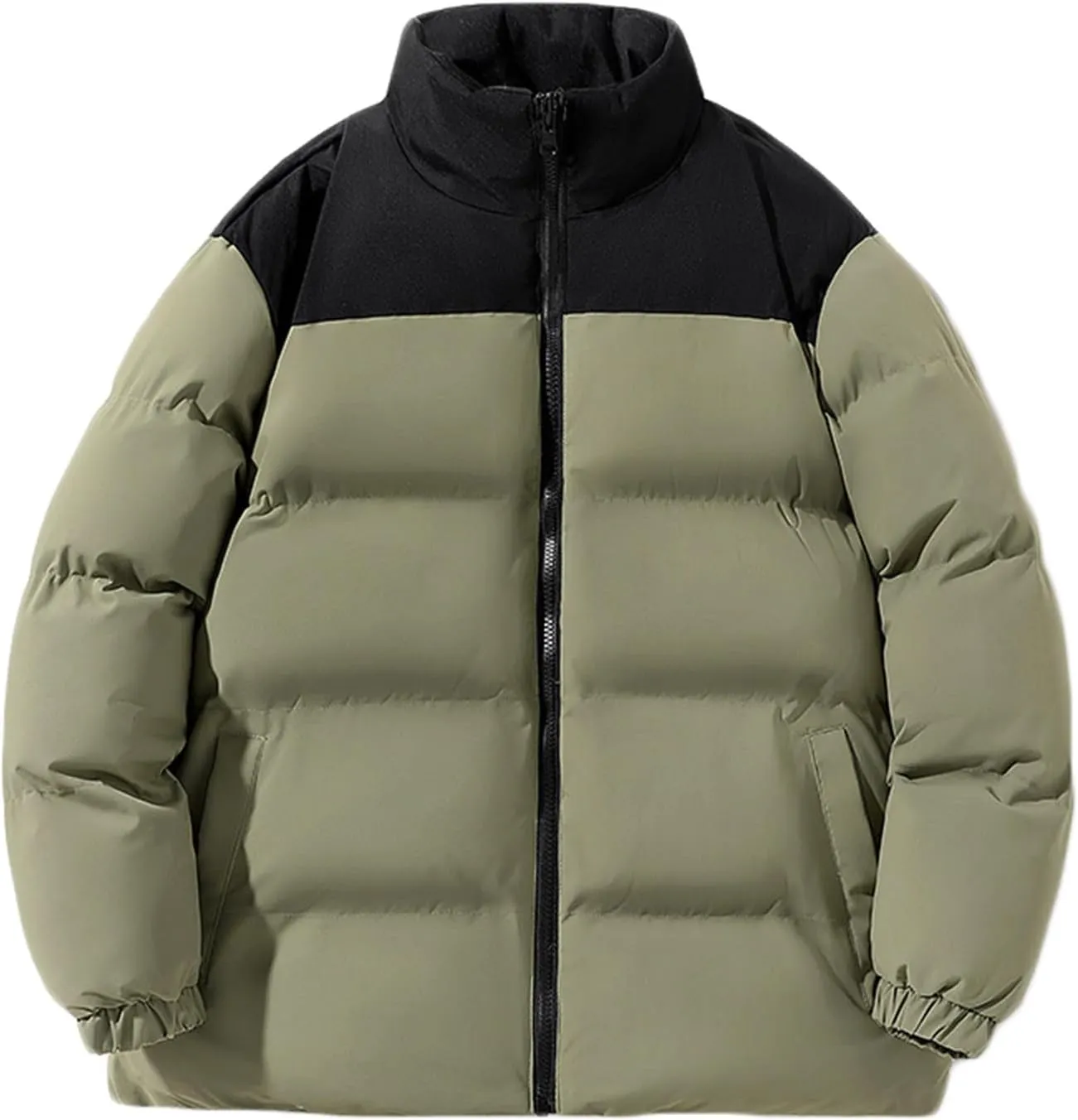 Mens Winter Jacket Warm Puffy Jackets Full Zip Puffer Jacket Quilted Insulated Jacket Down Jacket for Travel