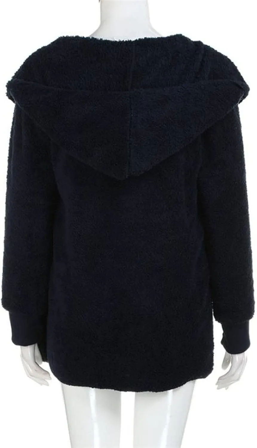 PETYCZEN Womens Fleece Jacket Winter Fuzzy Sherpa Lined Open Front Long Cardigan Coats Thermal Hooded Jackets with Pockets