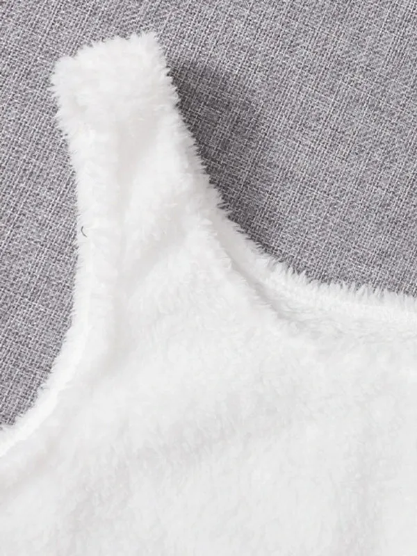 Plush Lounge Outfit Fluffy Crop Tank Top   Pants
