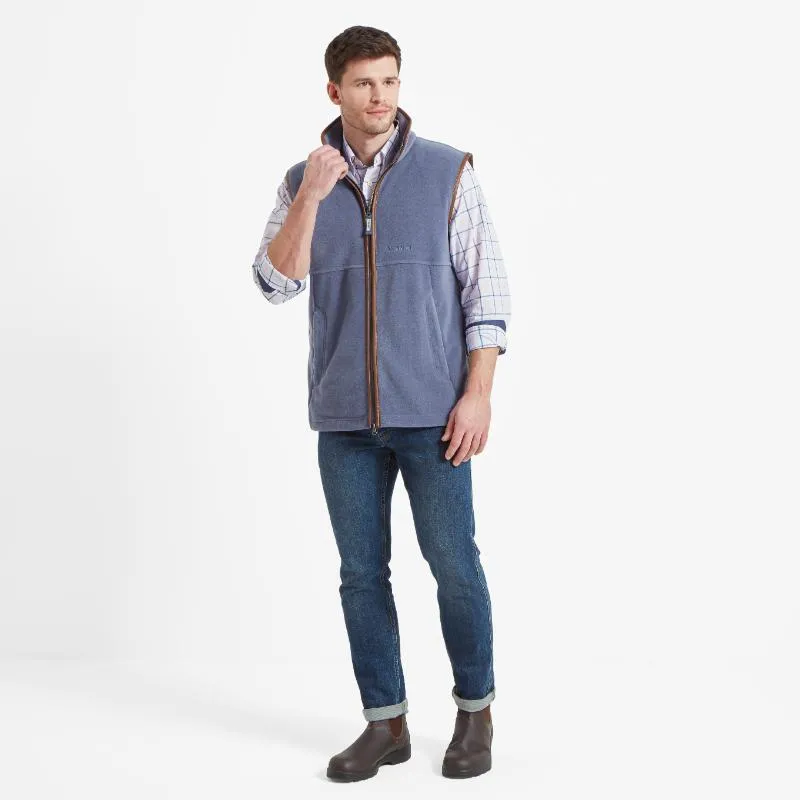 Schoffel Mens Oakham Fleece Gilet - Stone Blue