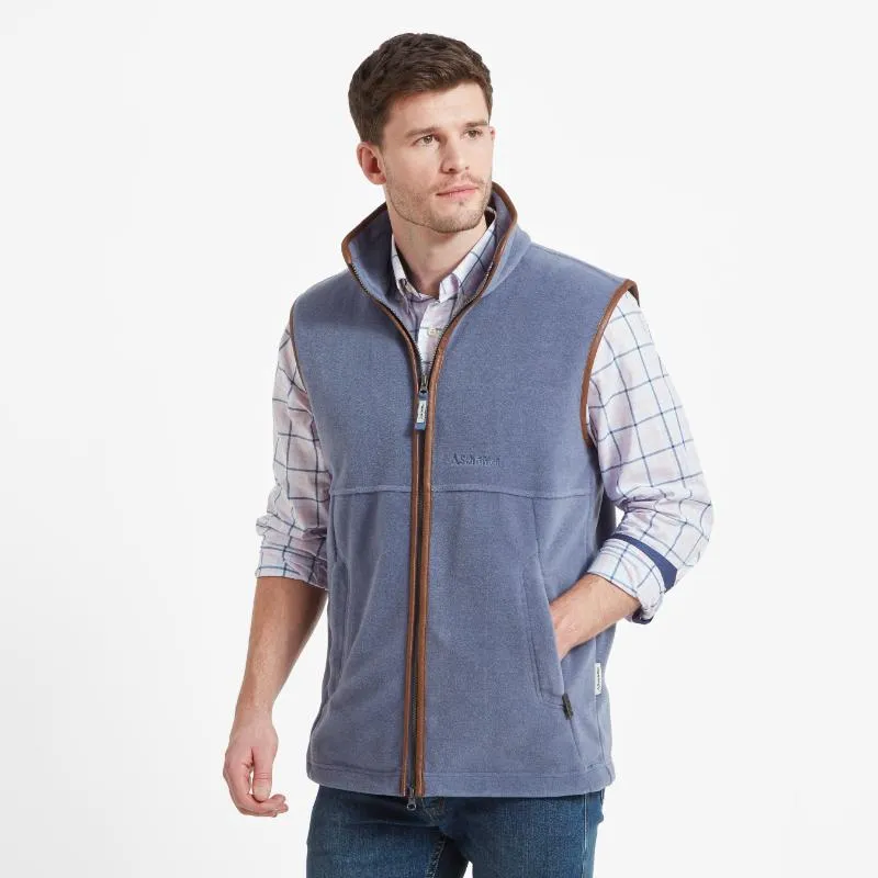Schoffel Mens Oakham Fleece Gilet - Stone Blue