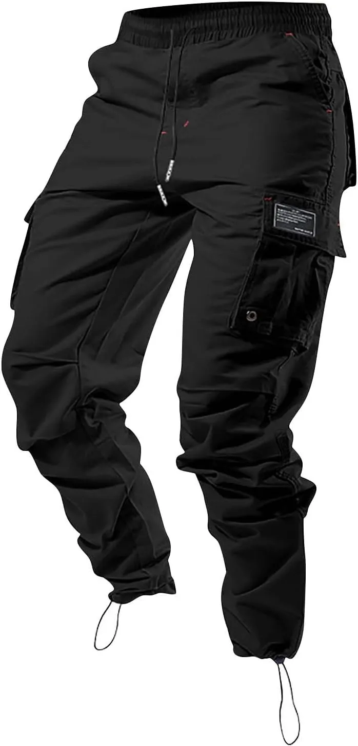 SGASY Mens Cargo Pants Water Resistant Relaxed Fit Hiking Work Pants Multi Pockets Ripstop Flex Baggy Camo Tactical Pants