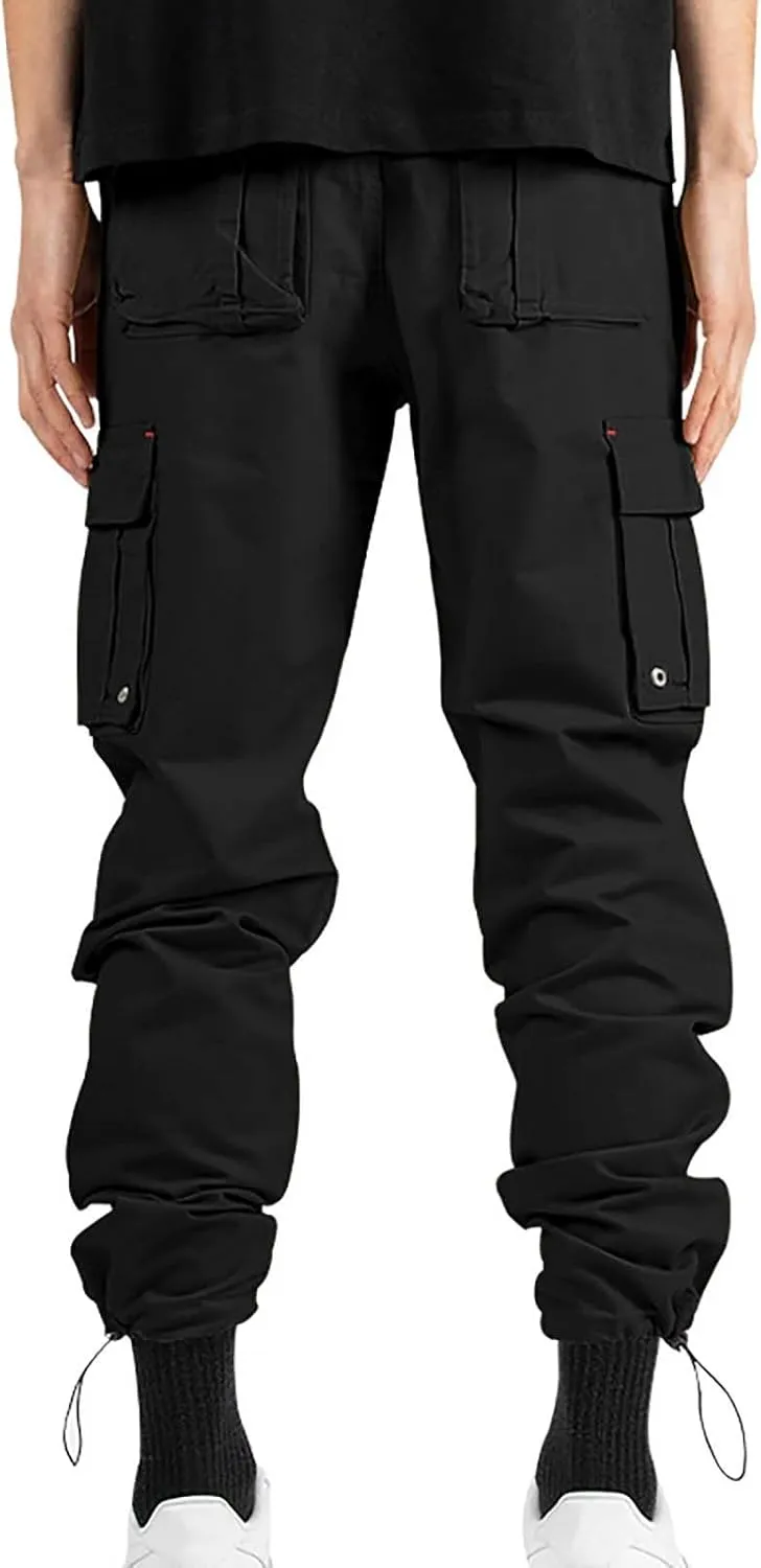 SGASY Mens Cargo Pants Water Resistant Relaxed Fit Hiking Work Pants Multi Pockets Ripstop Flex Baggy Camo Tactical Pants