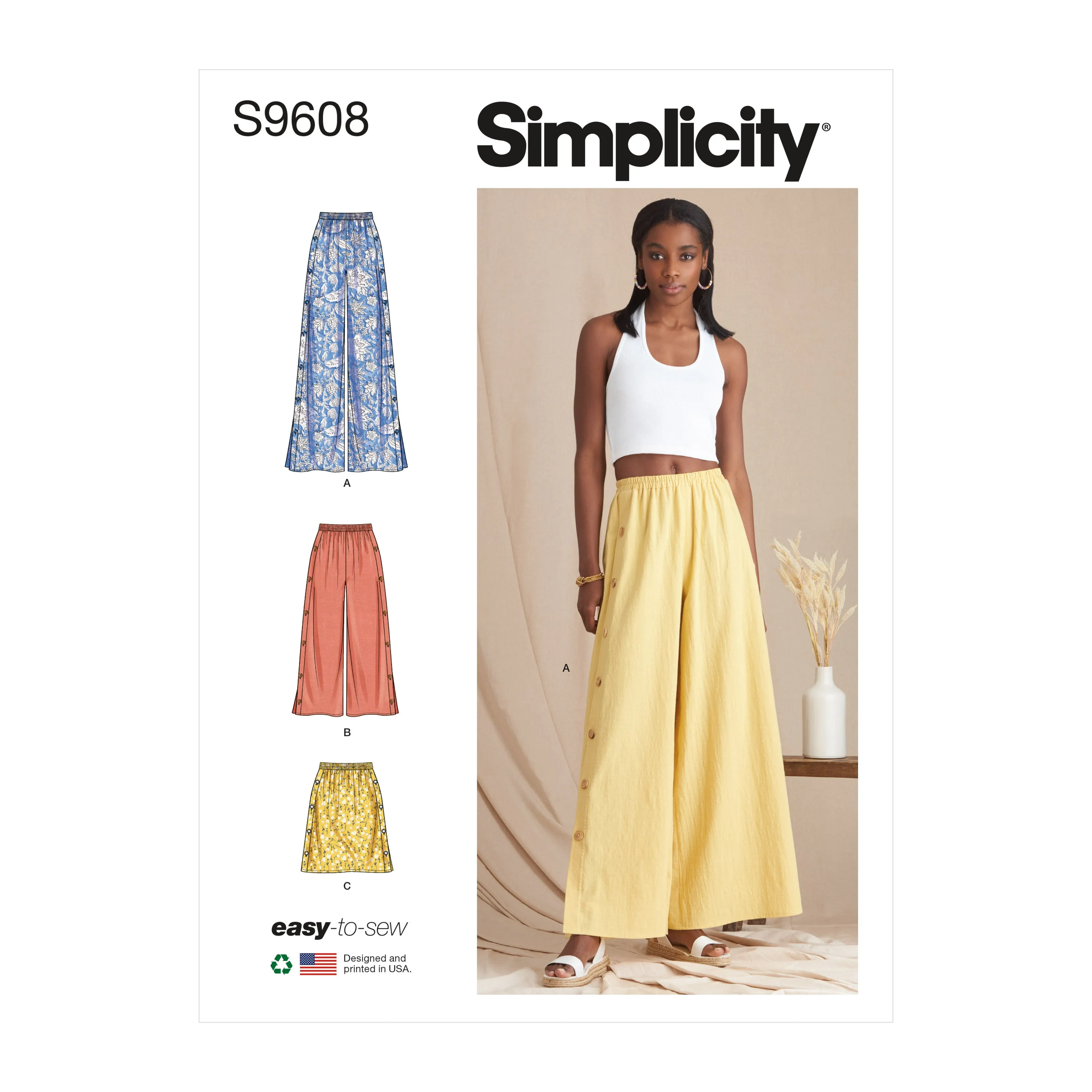 Simplicity Sewing Pattern 9608 Misses' Trousers and Skirt
