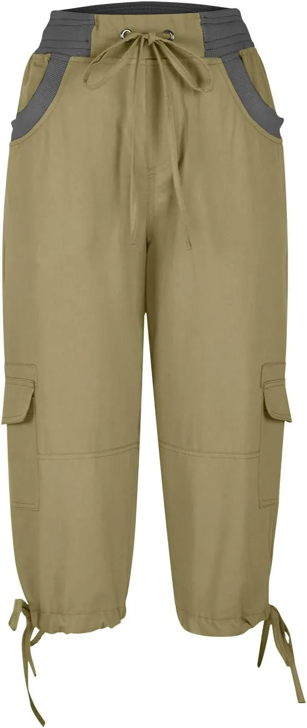 Women's Stretchy Tactical Cargo Pants High Waisted Casual Joggers Plus Size Skinny Trousers Cargo Pants with 6 Pockets
