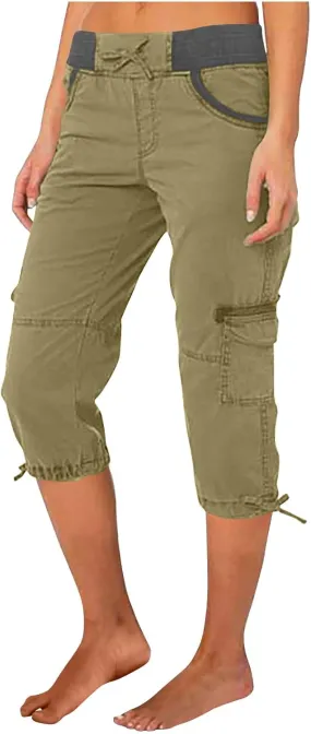 Women's Stretchy Tactical Cargo Pants High Waisted Casual Joggers Plus Size Skinny Trousers Cargo Pants with 6 Pockets