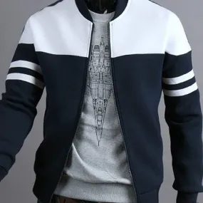 Ymosrh Mens Leather Jacket Fashion Men's Autumn Winter Zipper Sportswear Patchwork Jacket Long Sleeve Coat Jackets