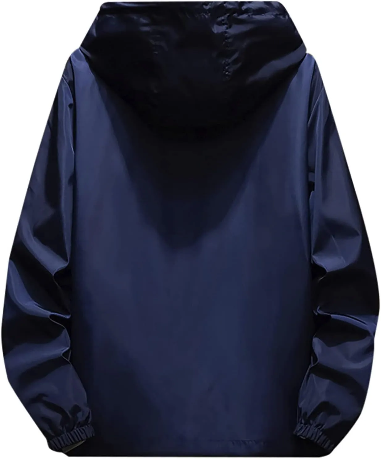 Ymosrh Men's Waterproof Jacket Casual Lightweight Full Zip Windproof Anorak Hoodie Rain Jackets Windbreaker, M-7XL