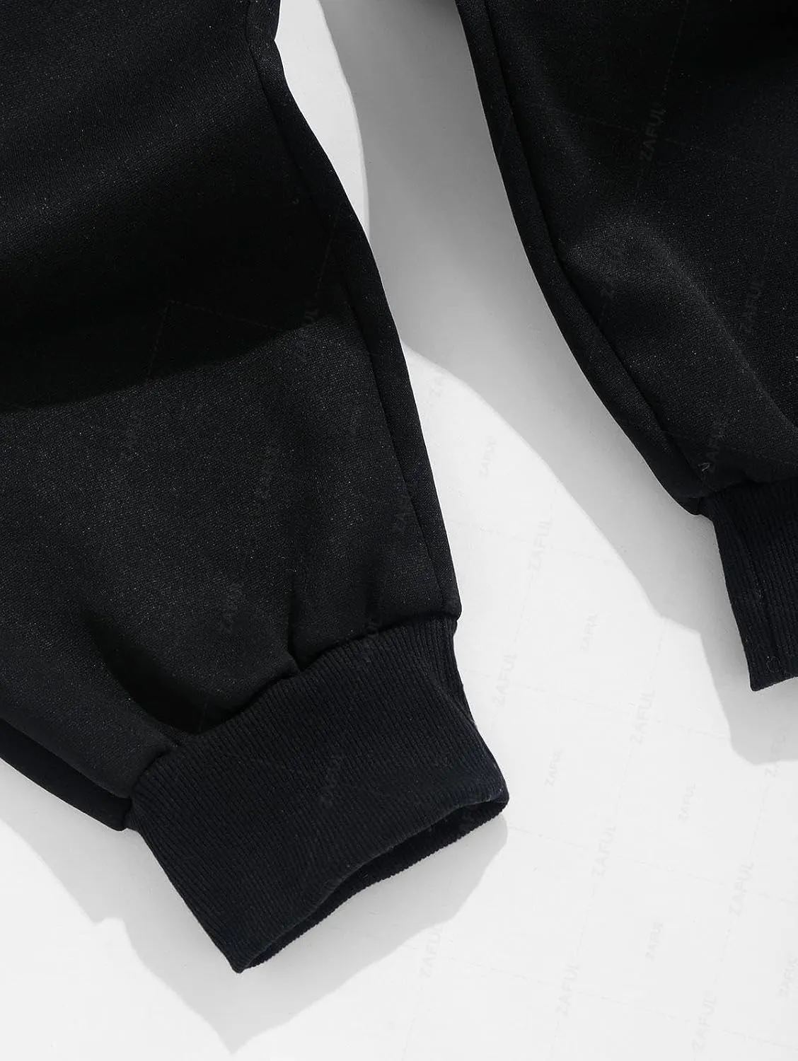 ZAFUL Men's Sweatpants Pattern Fuzzy Fleece-Lined Drawstring Jogger Sweatpants Athletic Pants