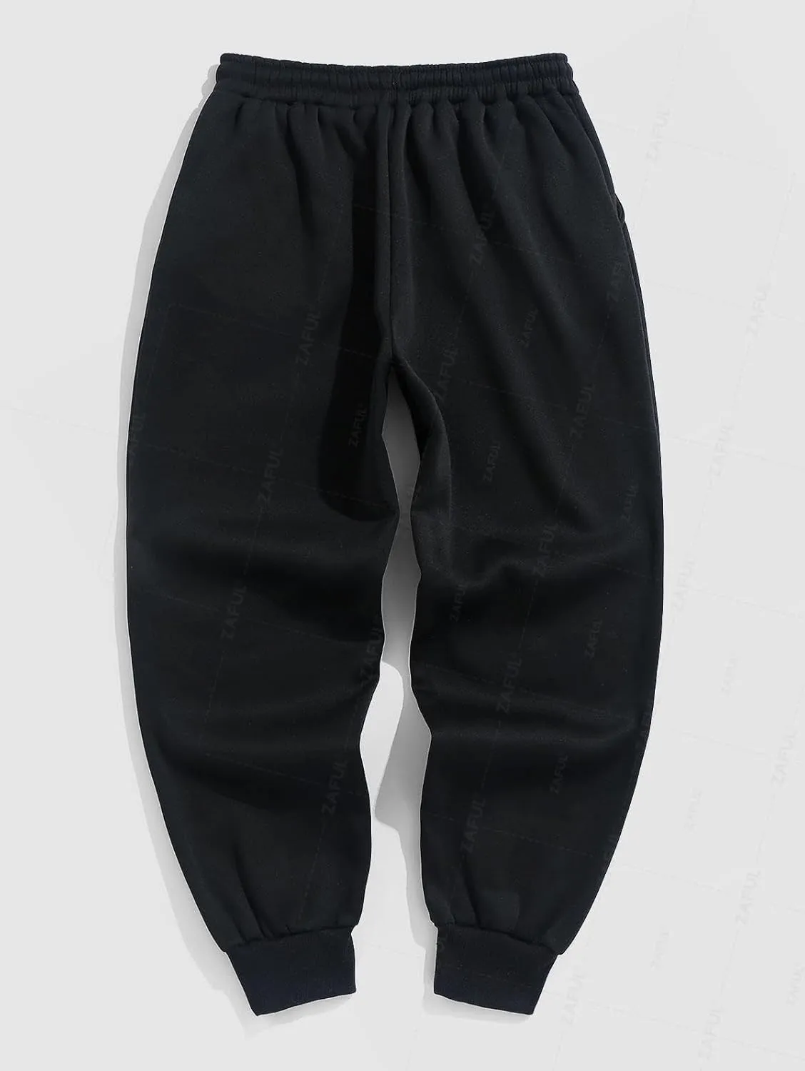 ZAFUL Men's Sweatpants Pattern Fuzzy Fleece-Lined Drawstring Jogger Sweatpants Athletic Pants